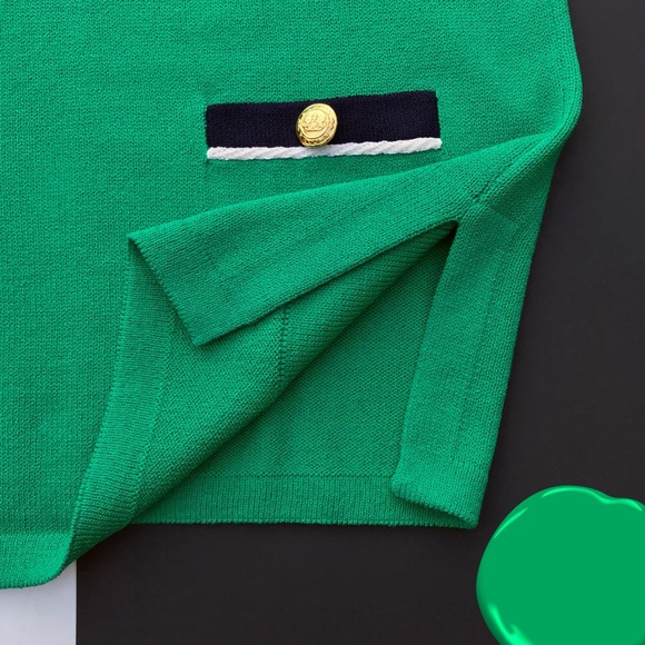 St. John Kelly Green Santana Knit Top - Picture 4 of 9
